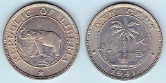 1 cent 1941 Liberia 