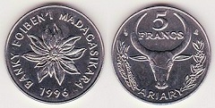 5 ariary 1996 Madagascar 