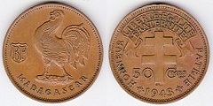 50 centimes 1943 Madagascar