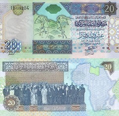 billet de 20 dinars 2002 Libye 