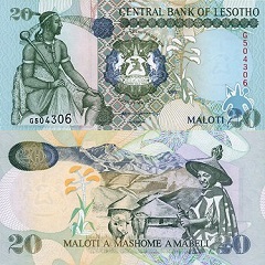 Billet de 20 maloti 1998 Lesotho