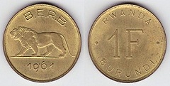 1 franc 1961 Rwanda Burundi