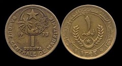 1 ouguiya 1973 Mauritanie