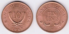 10 cents 1968 Ouganda