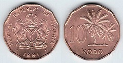 10 kobo 1991 Nigéria 