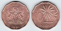 10 kobo 1991 Nigéria 