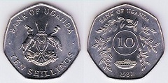 10 shillings 1987 Ouganda 
