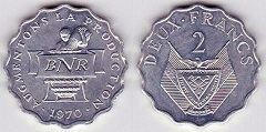 2 francs 1970 Rwanda