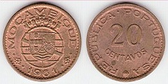 20 centavos 1961 Mozambique 