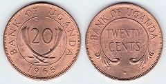 20 cents 1966 Ouganda 