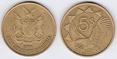 5 dollars 1993 Namibie 