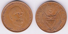 5 francs 1965 Rwanda 