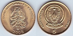5 francs 2003 Rwanda 