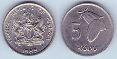 5 kobo 1988 Nigéria 