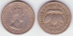 6 pence 1959 Nigéria