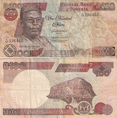 billet de 100 naira 2007 Nigéria