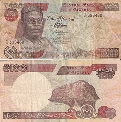billet de 100 naira 2007 Nigéria