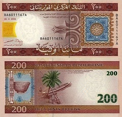 billet 200 ouguiya 2004 Mauritanie