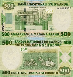 billet 500 francs 2004 Rwanda 