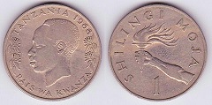 1 shilingi 1966 Tanzanie 