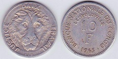 10 francs 1965 Congo