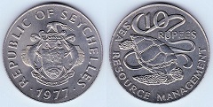 10 rupees 1977 Seychelles