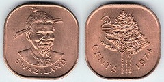 2 cents 1974 Swaziland 