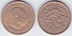 5 cents 1964 Sierra Leone