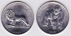 50 centimes 2002 République Démocratique du Congo 