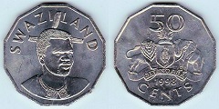 50 cents 1998 Swaziland 