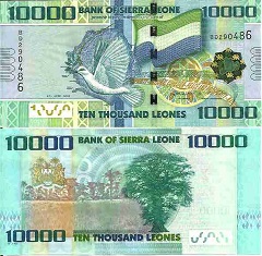 billet 10000 leones 2010 Sierra Leone