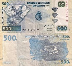 billet 500 francs 2004 République Démocratique du Congo 