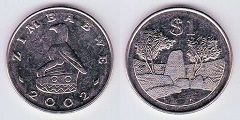 1 dollar 2002 Zimbabwe 