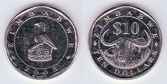 10 dollars 2002 Zimbabwe 