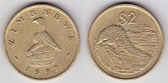 2 dollars 1997 Zimbabwe 