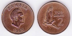 2 ngwee 1968 Zambie 