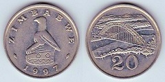 20 cents 1997 Zimbabwe 