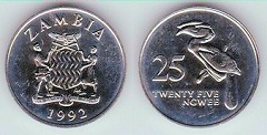 25 ngwee 1992 Zambie