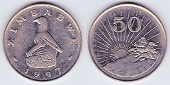 50 cents 1997 Zimbabwe