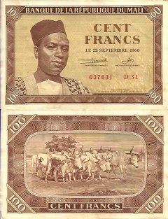 billet de 100 francs 1960 Mali 