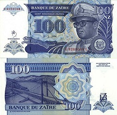 billet de 100 nouveaux Zaïres 1994 Zaïre