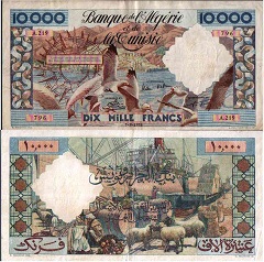 billet de 10000 francs 1957 Algérie