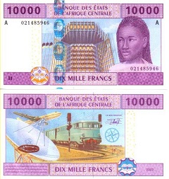 billet 10000 francs 2002 Gabon, Afrique Centrale 