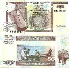 billet de 50 francs 2001 Burundi 