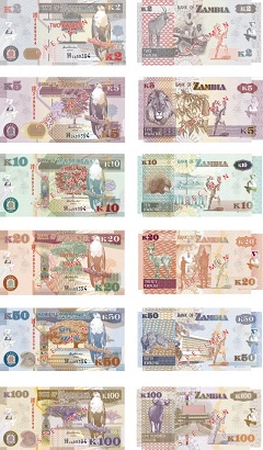 Nouveaux billets kwacha pour 2013 Zambie