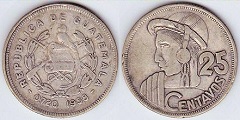 25 centavos 1958 Guatemala