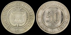 50 centavos 1870 Guatemala