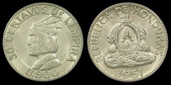 50 centavos 1951 Honduras