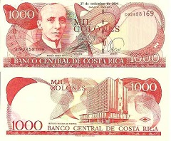 billet 1000 colones 2004 Costa rica 