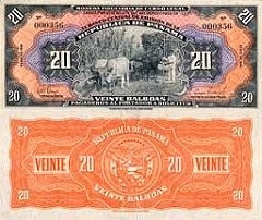 billet 20 balboas 1941 panama 